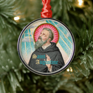 St. Augustine of Hippo (SAU 047; detail) Metal Tree Decoration