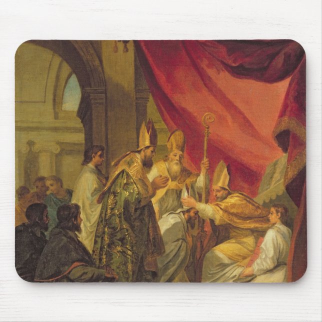 St. Augustine  ordained as the Bishop Mouse Mat (Front)