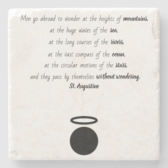 St. Augustine Quote Stone Coaster (Front)