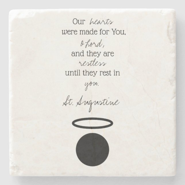 St. Augustine Quote Stone Coaster (Front)