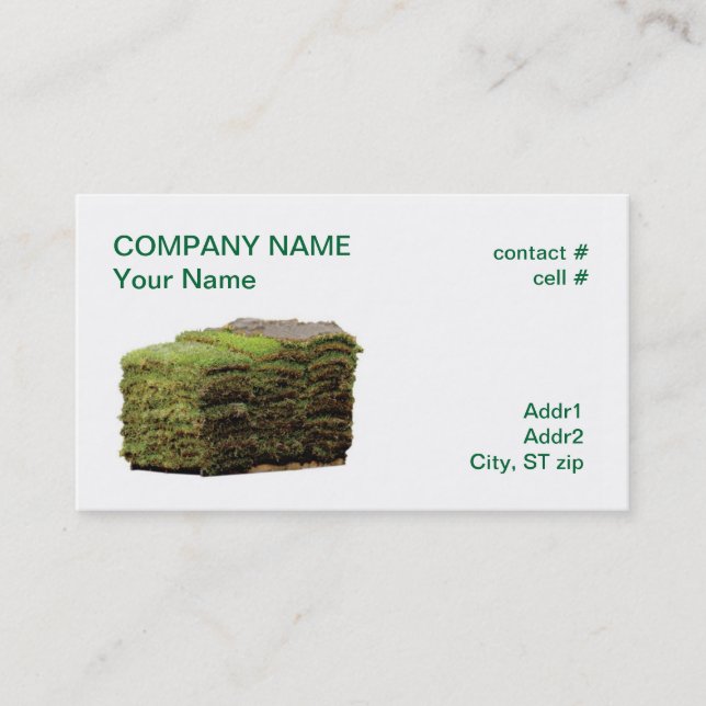 St. Augustine sod Business Card (Front)