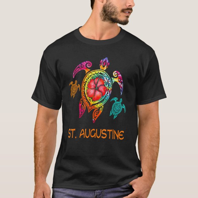 St Augustine Tie Dye Sea Turtle  For Men Women Kid T-Shirt (Front)