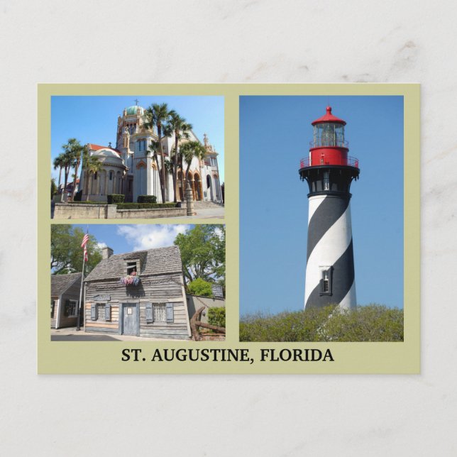 St. Augustine Tourist Sites Postcard (Front)