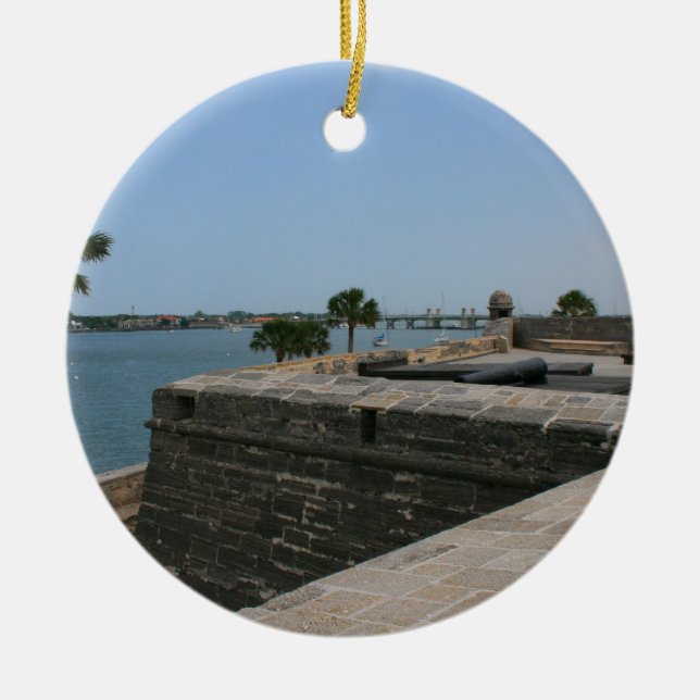 St Augustine View from fort towards bridge Ceramic Tree Decoration (Front)