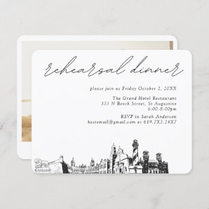 St Augustine Wedding Elegant Rehearsal Dinner Enclosure Card