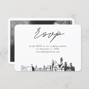 St Augustine Wedding Minimalist Sketch RSVP Enclosure Card