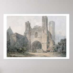 St. Augustine's Gate, Canterbury, c.1797 (w/c over Poster