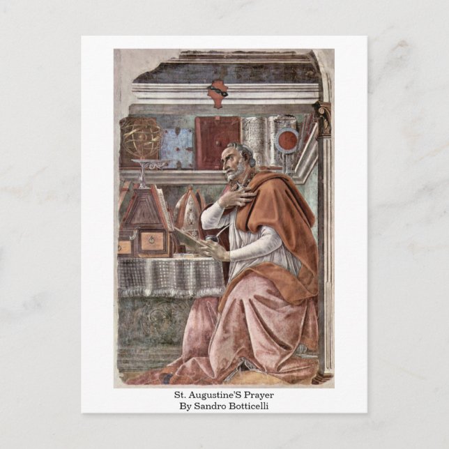St. Augustine'S Prayer By Sandro Botticelli Postcard (Front)