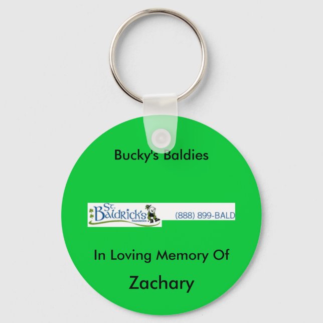 st_baldricks_logo, Bucky's Baldies, In Loving M... Key Ring (Front)