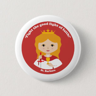 St. Barbara 6 Cm Round Badge