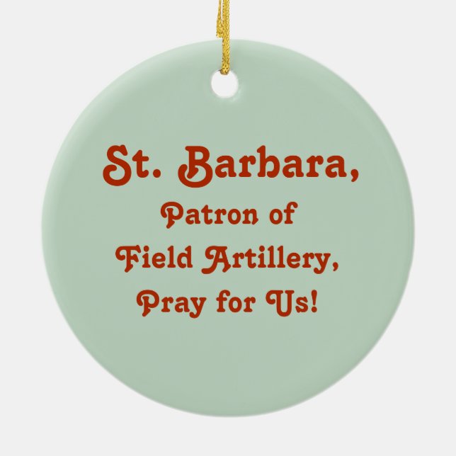 St. Barbara (BK 001) Ceramic Tree Decoration (Back)