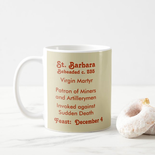 St. Barbara (BK 001) Coffee Mug 1c (With Donut)