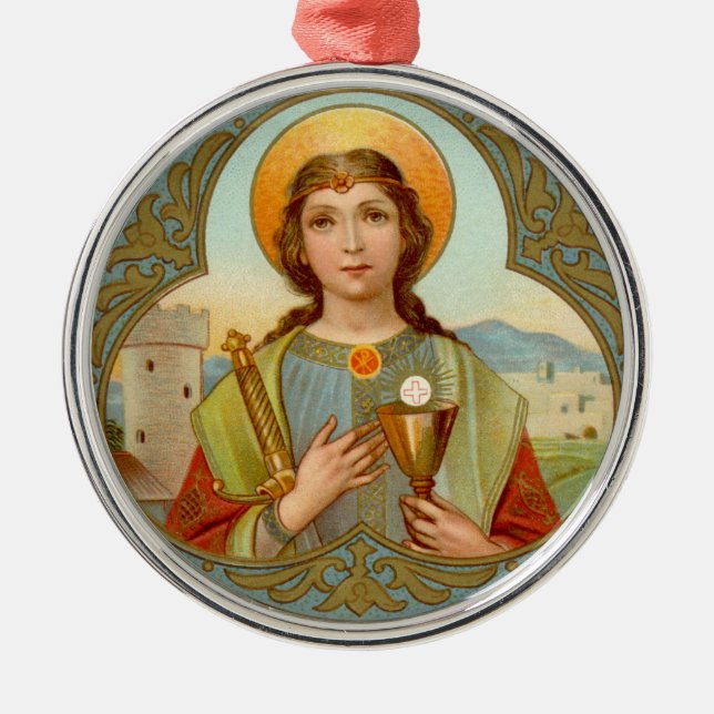 St. Barbara (BK 001) Metal Tree Decoration (Front)