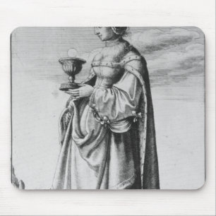 St. Barbara, etched by Wenceslaus Hollar, 1647 Mouse Mat