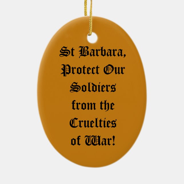 St. Barbara  (JP 01) Ceramic Tree Decoration (Back)