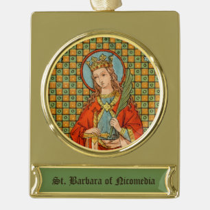 St. Barbara (JP 01) Gold Plated Banner Ornament