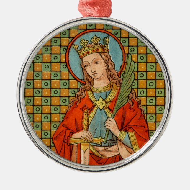 St. Barbara of Nicomedia (JP 01) Metal Tree Decoration (Front)