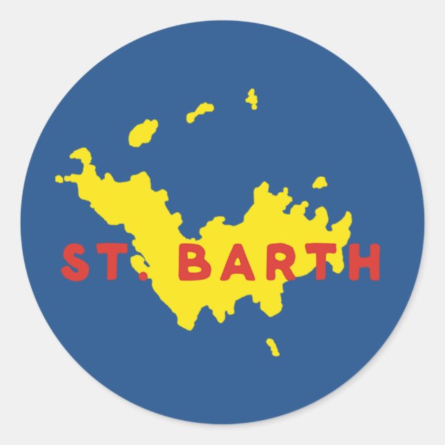 St. Barth Silhouette Classic Round Sticker (Front)