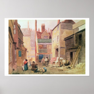 St. Bartholomew Close, Smithfield, London, 1850 (w Poster