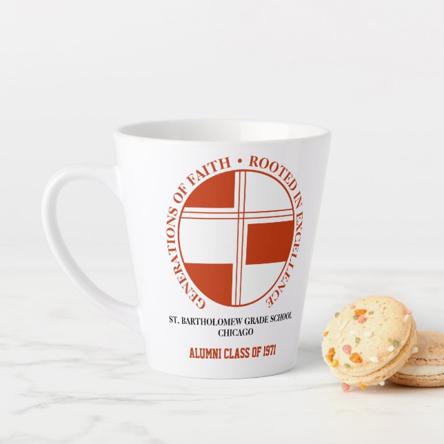 St. Bartholomew Grade School Alumni Latte Mug (In Situ)