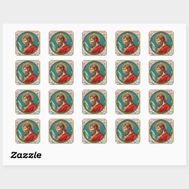 St. Bartholomew the Apostle (JMAS 03) Square Sticker (Sheet)