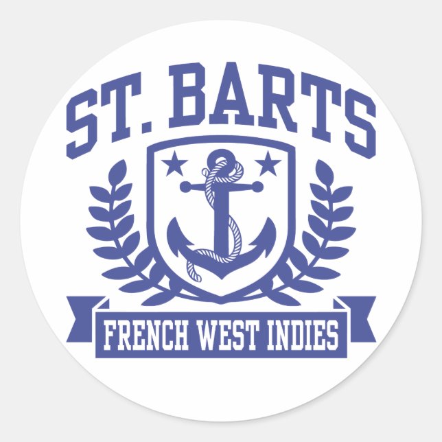 St. Barts French West Indies Classic Round Sticker (Front)
