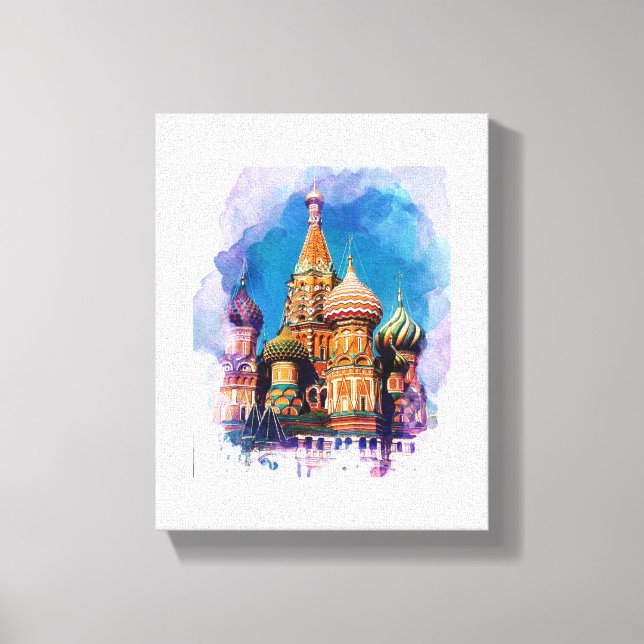 St Basil Cathedral Moscow Russia Architecture Canvas Print (Front)