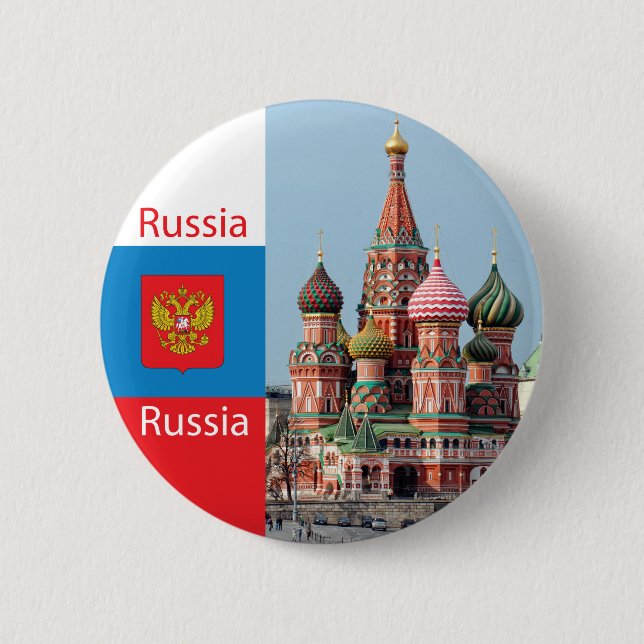 St. Basil cathedral. Russia 6 Cm Round Badge (Front)