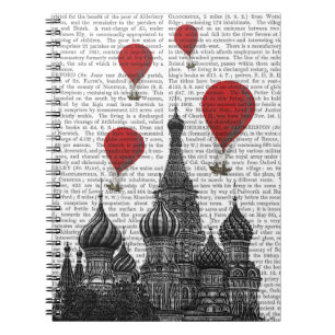 St Basil's Cathedral and Red Hot Air Balloons Notebook