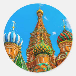 St. Basil's cathedral Classic Round Sticker
