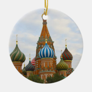 St. Basil's Cathedral in Red Square, Moscow Ceramic Tree Decoration