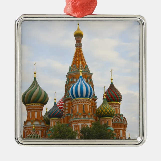 St. Basil's Cathedral in Red Square, Moscow Metal Tree Decoration (Front)