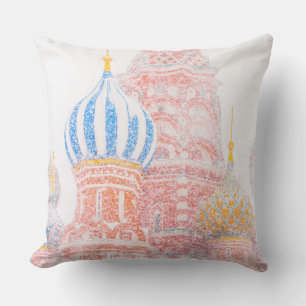 St Basil's Cathedral In Snowstorm Cushion
