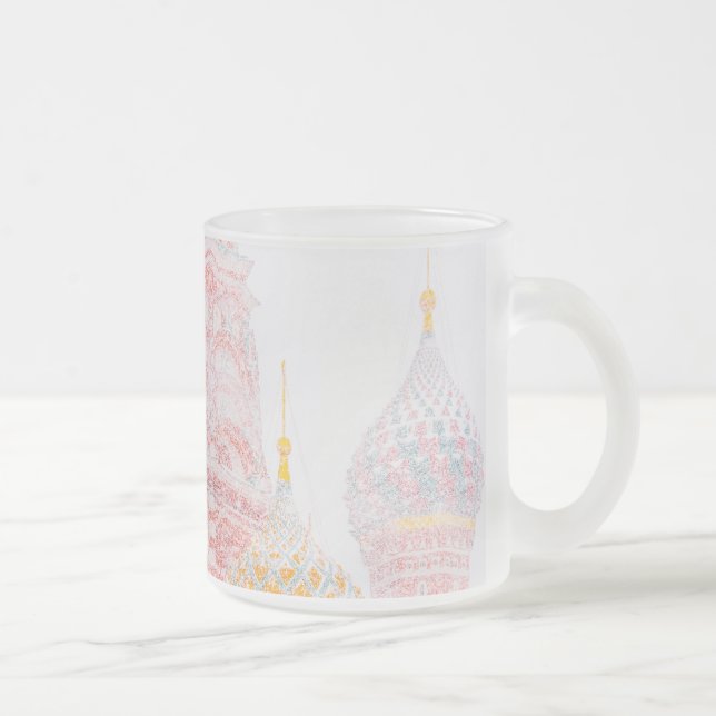 St Basil's Cathedral In Snowstorm Frosted Glass Coffee Mug (Right)