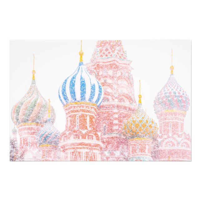 St Basil's Cathedral In Snowstorm Photo Print (Front)