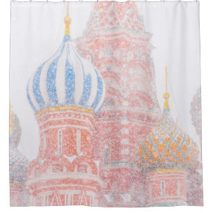St Basil's Cathedral In Snowstorm Shower Curtain