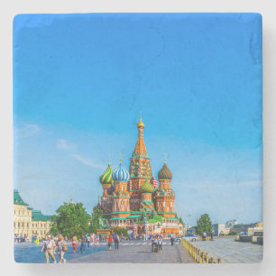 St. Basil's cathedral Stone Coaster