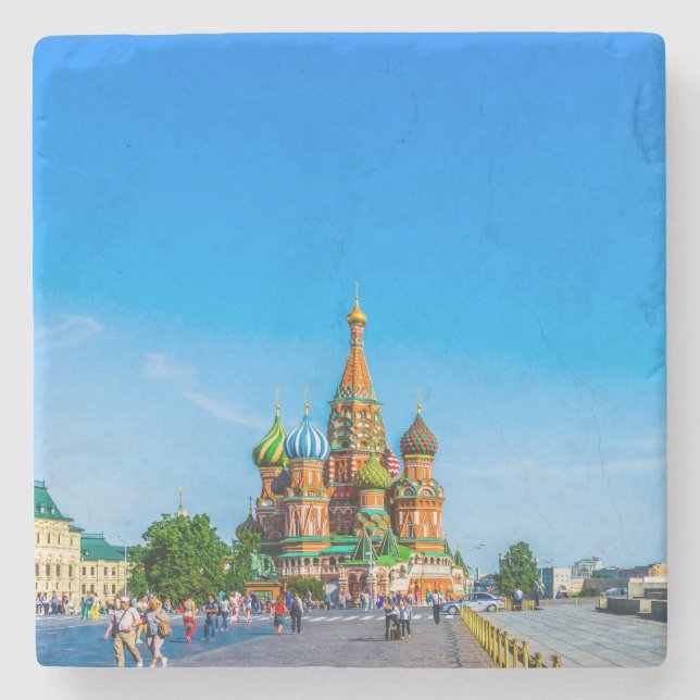 St. Basil's cathedral Stone Coaster (Front)