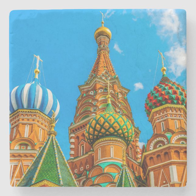 St. Basil's cathedral Stone Coaster (Front)