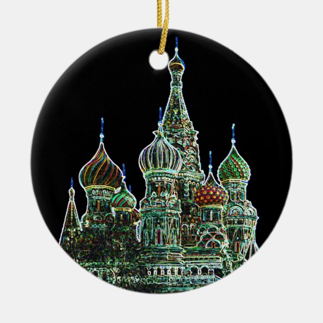 St Basils Neon Ceramic Tree Decoration (Front)