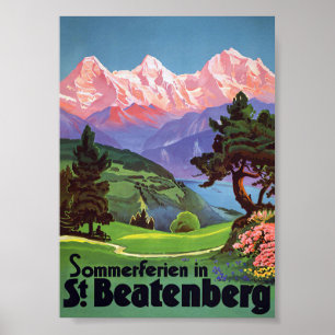 St. Beatenberg, Switzerland Vintage Travel Poster