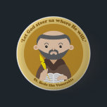 St. Bede the Venerable 6 Cm Round Badge<br><div class="desc">‘St. Bede the Venerable’ cartoon patron saint icon,  great for children,  families,  catechists,  pastors,  teachers and the young-at-heart.</div>