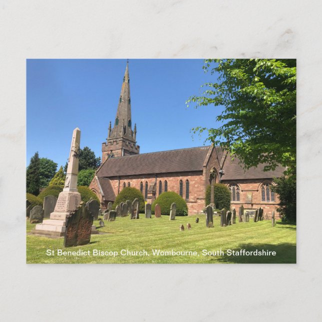 St Benedict Biscop Church Wombourne Staffordshire Holiday Postcard (Front)