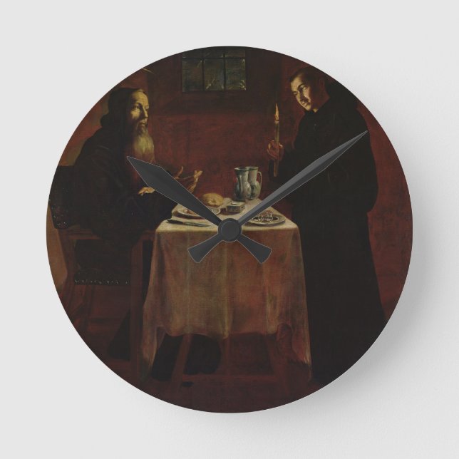 St. Benedict Blessing St. Maur Round Clock (Front)