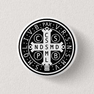 St. Benedict Medal Buttons, All Sizes & Shapes 3 Cm Round Badge