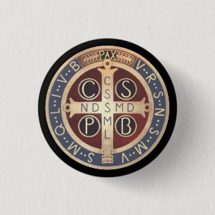 St. Benedict Medal Buttons, All Sizes & Shapes 3 Cm Round Badge