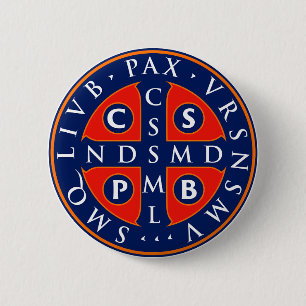 St. Benedict Medal Design 6 Cm Round Badge