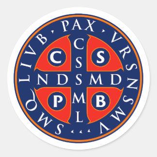 St. Benedict Medal Design Classic Round Sticker
