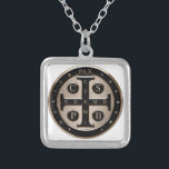 St. Benedict Medal Silver Plated Necklace<br><div class="desc">St. Benedict Medal</div>