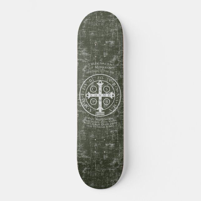 St Benedict Medal with Latin prayer  Skateboard (Front)